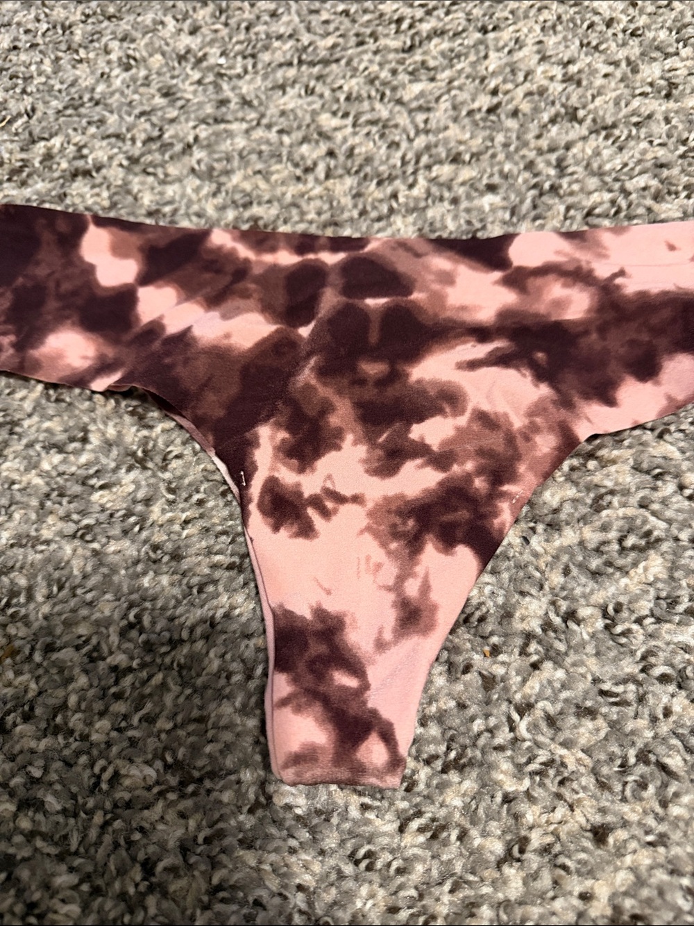 PINK Victoria's Secret Pink and Brown Tie-Dye Bikini Bottoms